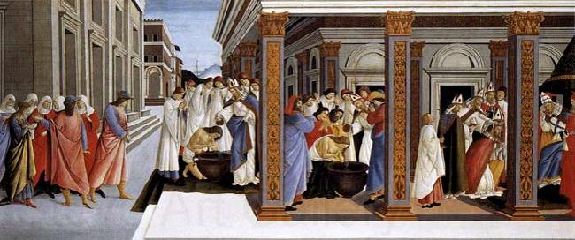 BOTTICELLI, Sandro Baptism of St Zenobius and His Appointment as Bishop Germany oil painting art